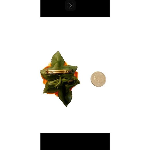 Vintage rose  brooch - Picture 2 of 3